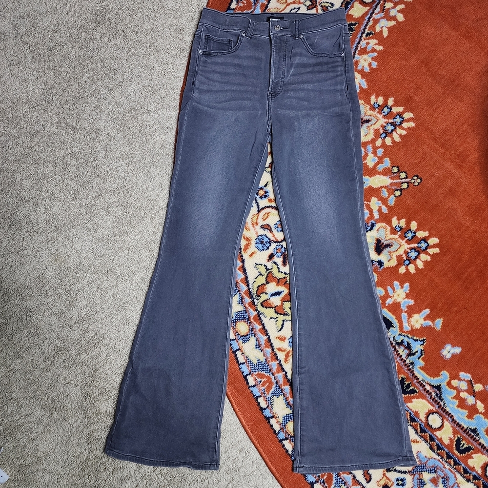 Express Charcoal Flare Jeans High-rise